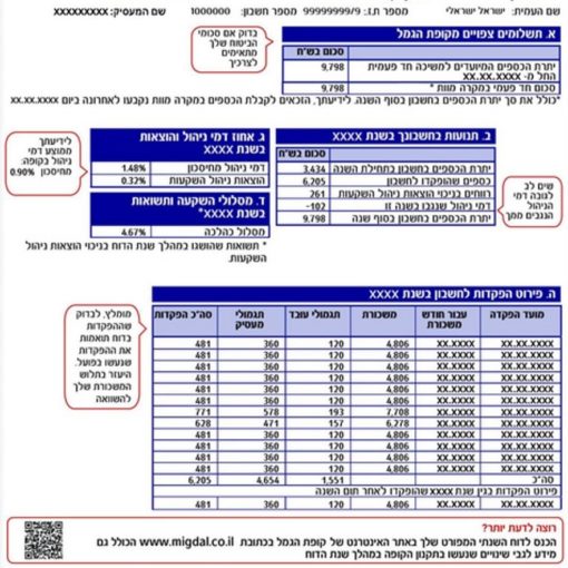 דוח שנתי של קופת גמל